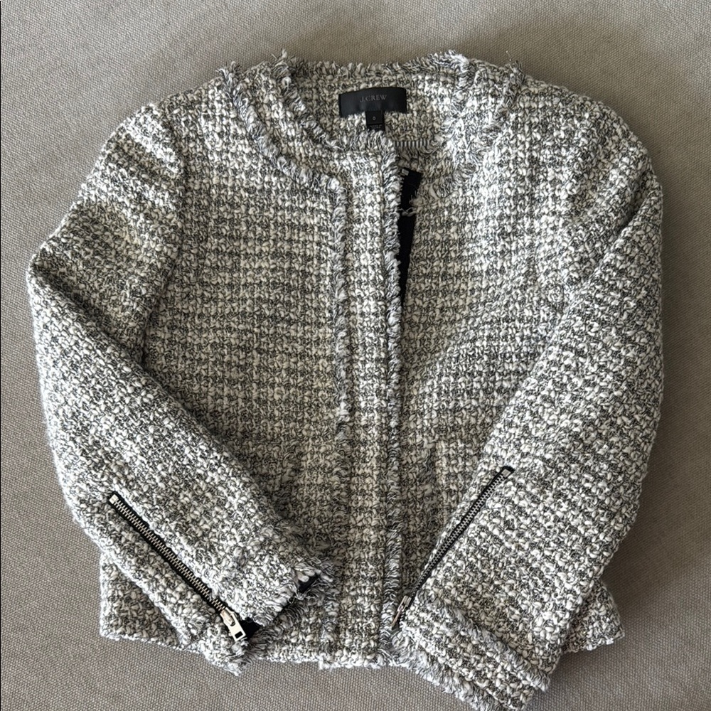 J Crew Gray Tweed Textured Women's Blazer Jacket